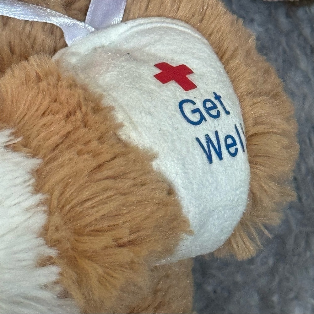 First & Main Puppy Plush 14” Brown White Get Well Soon Stuffed‎ Animal Dog - Picture 3 of 8